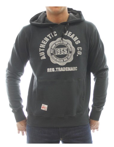 SUDADERA CON CAPUCHA ALGODON POLYESTER N.S BRONX GRIS VERDOSO